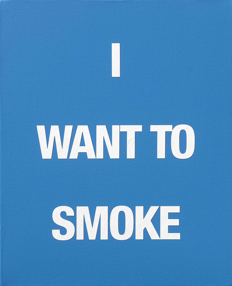 I WANT TO SMOKE, 2009  Acrylic on canvas  50 x 40 cm